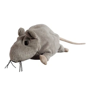 Ikea Gosig Ratta Rat Mouse Plush Gray 8" Embroidered Sewn Eyes Long Tail No Tag - Picture 1 of 9