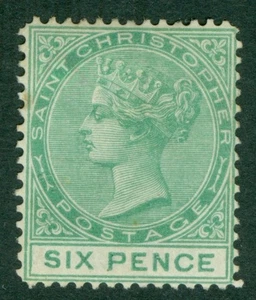 SG 9 St Christopher 1870-82. 6d green, perf 14. A fine fresh mounted mint... - Picture 1 of 1