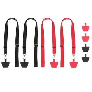 Cordon pour téléphone intelligent 4 pièces avec 8 patchs, noir/rouge (55-30 cm) - Photo 1 sur 6