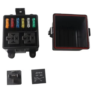 Scatola relè impermeabile 12V 6 vie 5 pin relè ATC/ATO fusibile per auto, camion, barca - Foto 1 di 11
