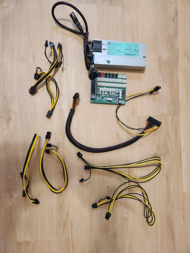 PSU HP 1200w, placa de ruptura zsx 16 puertos pico 24pin atx y cables Foto 1 de 1