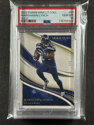 2020 Panini Immaculate Gold MARSHAWN LYNCH #97 PSA 10 Seahawks - Image 1 of 2