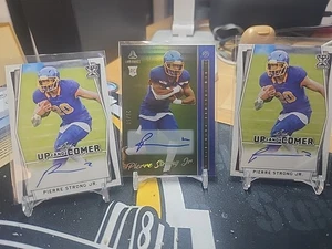 3) PIERRE STRONG JR RC AUTO CARDS LUMINANCE 26/50 & 2 LEAF NEW ENGLAND PATRIOTS - Picture 1 of 6