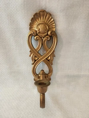 Aplique de pared Homco dorado ornamentado vintage colgante de pared estilo Hollywood Regency 11,5' Foto 1 de 4