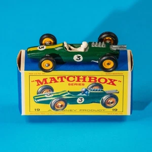 Matchbox Regular Wheels / MB 19 D3 Lotus Racing Car #3 / 1966 NMIB Clean Box - Picture 1 of 6