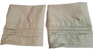 2 Lt Army Green Pillowcases 20 X 30 Stan/queen microfiber embroidery around cuff - Picture 1 of 6