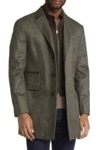 Hart Schaffner Marx Rodney Water Resistant Tech Flannel Raincoat Jacket Medium M - Picture 1 of 4
