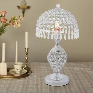 Crystal Table Lamp Bedside Nightstand Desk Reading Lamp Bedroom Living Room Lamp - Picture 1 of 12