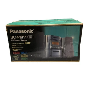 CAJA ABIERTA Panasonic SC-PM11 CD Estéreo MP3 5 CD Cambiador Control Remoto Cassette - Imagen 1 de 12