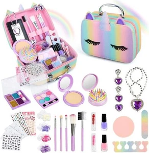 Kinderschminke Set Mädchen Mit Schminkkoffer, Einhorn Waschbares Safe Make - Bild 1 von 15