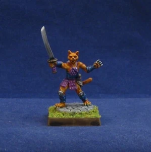 Painted Rakasta Fighter, Ral Partha 10-510, TSR Basic D&D Heroes 25mm Metal Mini - Picture 1 of 4