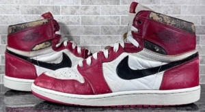 1985 Nike Air Jordan I 1 OG Original White/Black/Red CHICAGO size 13 ROOKIE SHOE - Picture 1 of 22