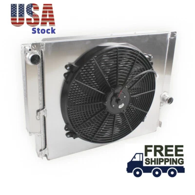 Radiador de aluminio de 2 filas + cubierta + ventilador BMW E36 323i 325i 328i M3 Z3 1992-2000 Foto 1 de 4