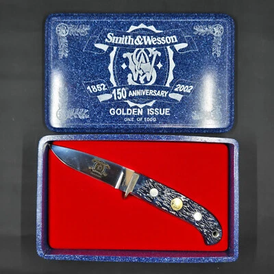 Cuchillo Smith & Wesson 150 Aniversario Edición Dorada, Azul, 264/1000 en Estuche Foto 1 de 4