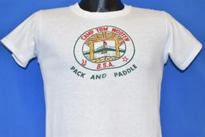 vintage 50s CAMP TOM WOOTEN BSA PACK PADDLE BOY SCOUTS TEXAS t-shirt YOUTH XL - Picture 1 of 5