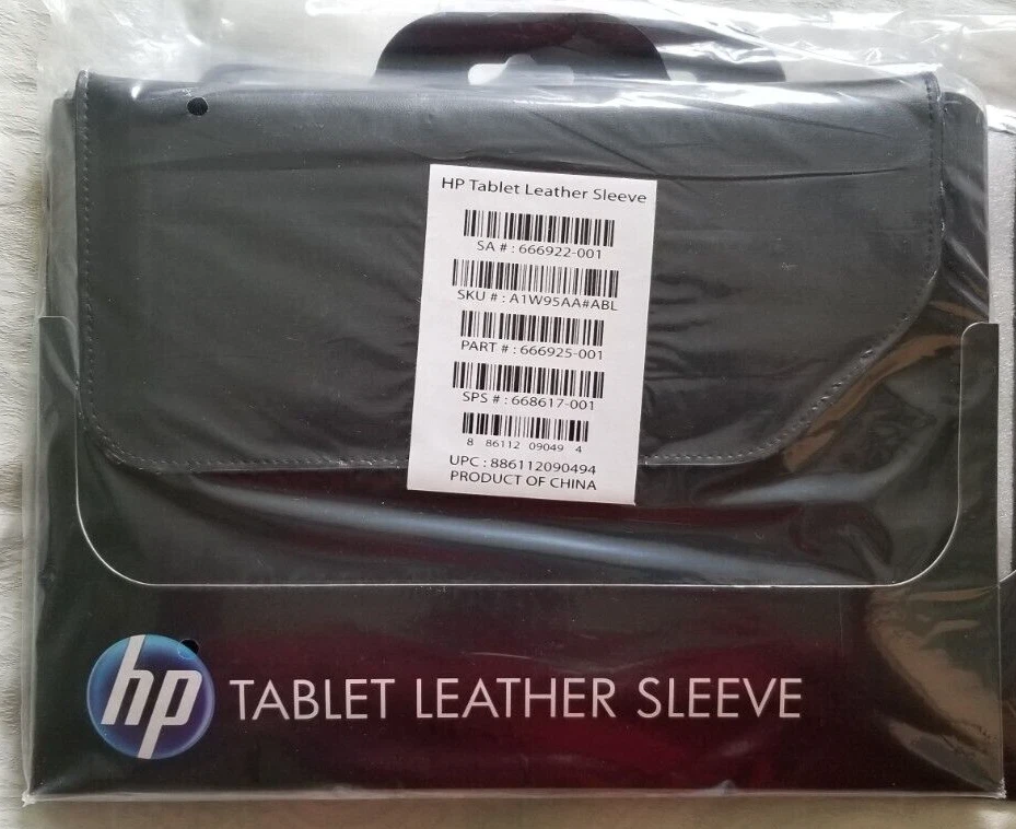 HP Tablet Leather Sleeve Black 10.5" x 8" Hewlett Packard / iPad / Tablet - Image 1 of 1