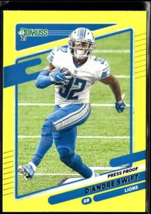 2021 Donruss #171 D'Andre Swift Press Proof Yellow - Picture 1 of 2