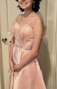 Girls Semi-Formal,Pink dress, A-line,Straps,Size 2,quince,wedding,holiday - Picture 1 of 17
