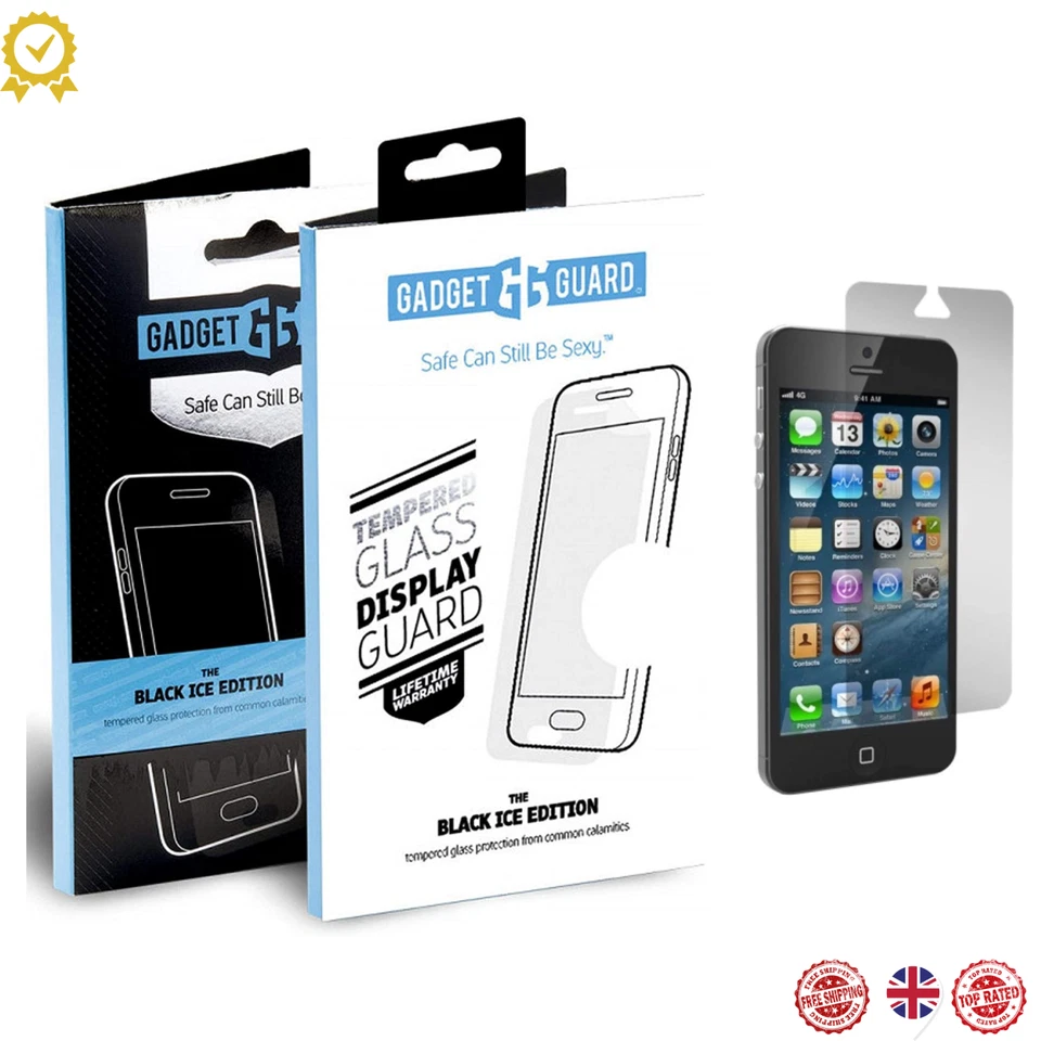 Gadget Guard Tempered Glass Display Black Ice 9H  Fits to  iPhone SE/5s/5 Clear - Image 1 of 4