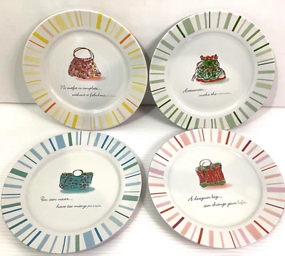 Rosanna Salad Appetizer Plates Set of 4 Fashion Fun Purses - Image 1 of 4