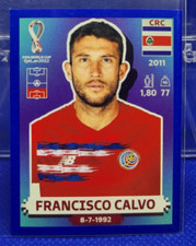 2022 Panini FIFA World Cup Qatar Sticker Francisco Calvo # CRC 6 - Blue Parallel