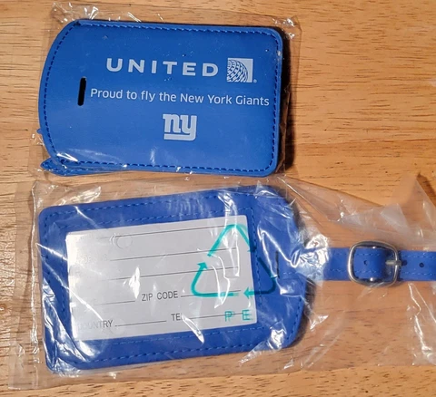 NEW YORK GIANTS Luggage ID Tags (Sponsored by United Airlines) NEW! Cover