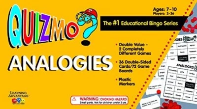 Quizmo Analogies Educational Bingo Language Skills Game 2-36 Players Ages 7-10  - Image 1 of 4