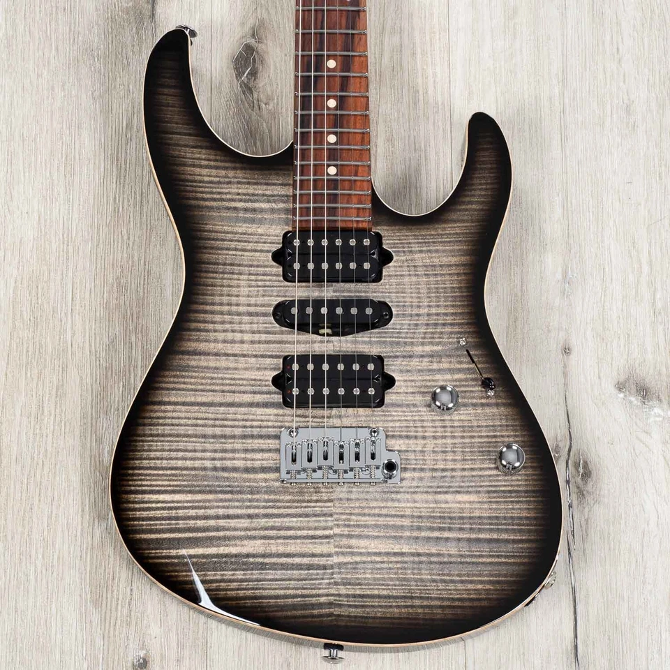 Suhr Modern Plus HSH Flame Maple Electric Guitar Pau FERRO Board Charcoal Burst