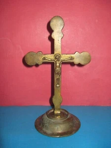 Alter massiver Bronze Tisch russisch orthodox Kreuz aus dem 19. Jahrhundert - RAR! - Bild 1 von 14