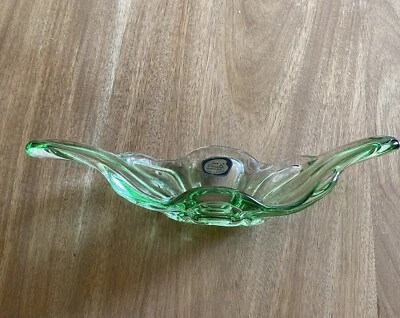 ANCIENNE COUPE À FRUITS VERRE LUX GLASS AUSTRIA Années 1950  1960 Fait Main - Photo 1/4