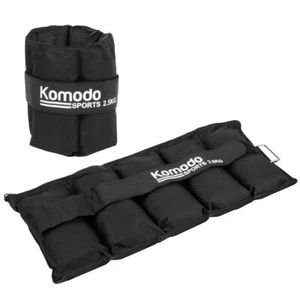 Ankle Weights 5kg Max Adjustable Removable Komodo Weighted Wrist Running Set - Picture 1 of 7