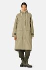 BNWT ILSE JACOBSEN "Rain 193" Sage Hooded Softshell Raincoat Size:34; RPP: $465