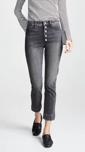 Amo Audrey Snap Jeans High Waist 29 grau schwarz verblassen - Bild 1 von 6