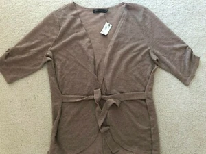 The Limited - braune leichte Damen Strickjacke zum Binden - Large - neu mit Etikett - Bild 1 von 3