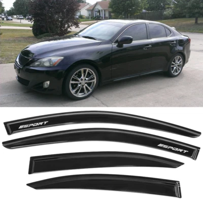 Fit For 06-13 Lexus IS250 IS350 08-14 IS F Window Visor Rain Vent Guard w/ Sport - Image 1 of 4