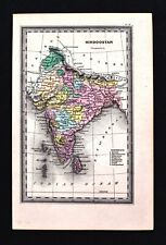 1834 Carey Map India Hindoostan Nepal Tibet Butan Bombay Calcutta Ceylon Delhi