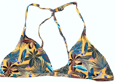 URBAN OUTFITTER OUT FROM UNDER ORANGE TROPICAL PRINTED FLORAL BIKINI TOP XL - Image 1 of 4