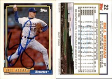 Bill Wegman Signed 1992 Topps #22 Card Milwaukee Brewers Auto