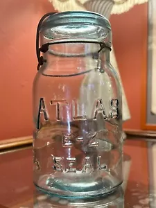 Antique Atlas E-Z Seal Aqua Blue Mason Jar - Picture 1 of 8