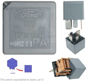 F80B-14B192-AA Genuine Ford Multi-Function Relay 4-Pin Grey Relay G1UHQ 3968349 - Picture 1 of 11