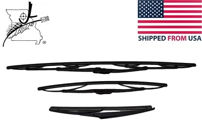 14-23 Mitsubishi Mirage Complete Windshield Wiper Set LH Rh & Rear Hatchback - Image 1 of 4