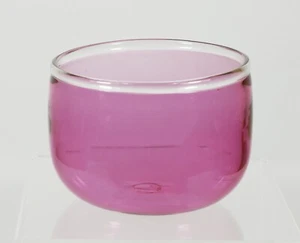 Lovely Vintage Cranberry Glass Finger Bowl Folded Over Top and Rough Pontil - Picture 1 of 3