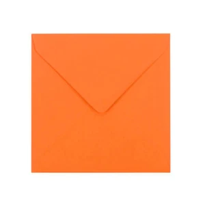 130 x 130 Orange Small Square Envelope | Gummed | 120gsm V-Flap Envelope - Picture 1 of 3