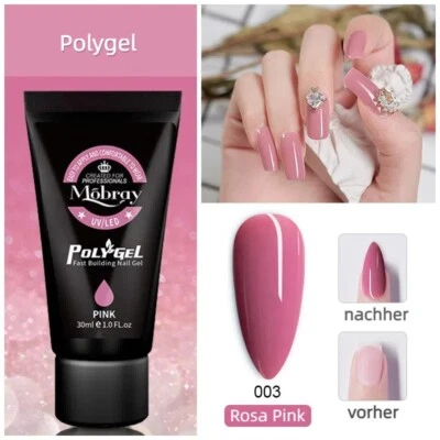 Acrylgel Tube 30g g RosaPink Aufbaugel UV LED Nagelverlängerung Nagelgel Polygel - Bild 1 von 4