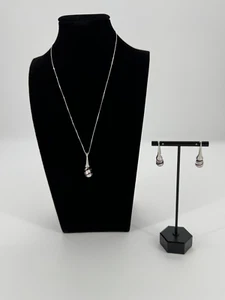 Murano Glass Necklace & Earring Set – Purple and Silver Glass with Silver - Picture 1 of 4
