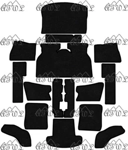 VW CLASSIC BEETLE 1303 16 PIECES FULLY TAILORED BLACK CARPET FLOOR MATS HEELPAD - Picture 1 of 5