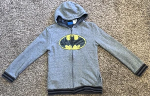 DC Comics Batman Kids Jacket with Hoodie, Youth 14/16, Gray, Black, Yellow - Picture 1 of 6