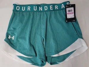 Under Armour Play Up Twist Shorts 3.0 Green & White Women's Size XXS Gym Workout - Picture 1 of 3