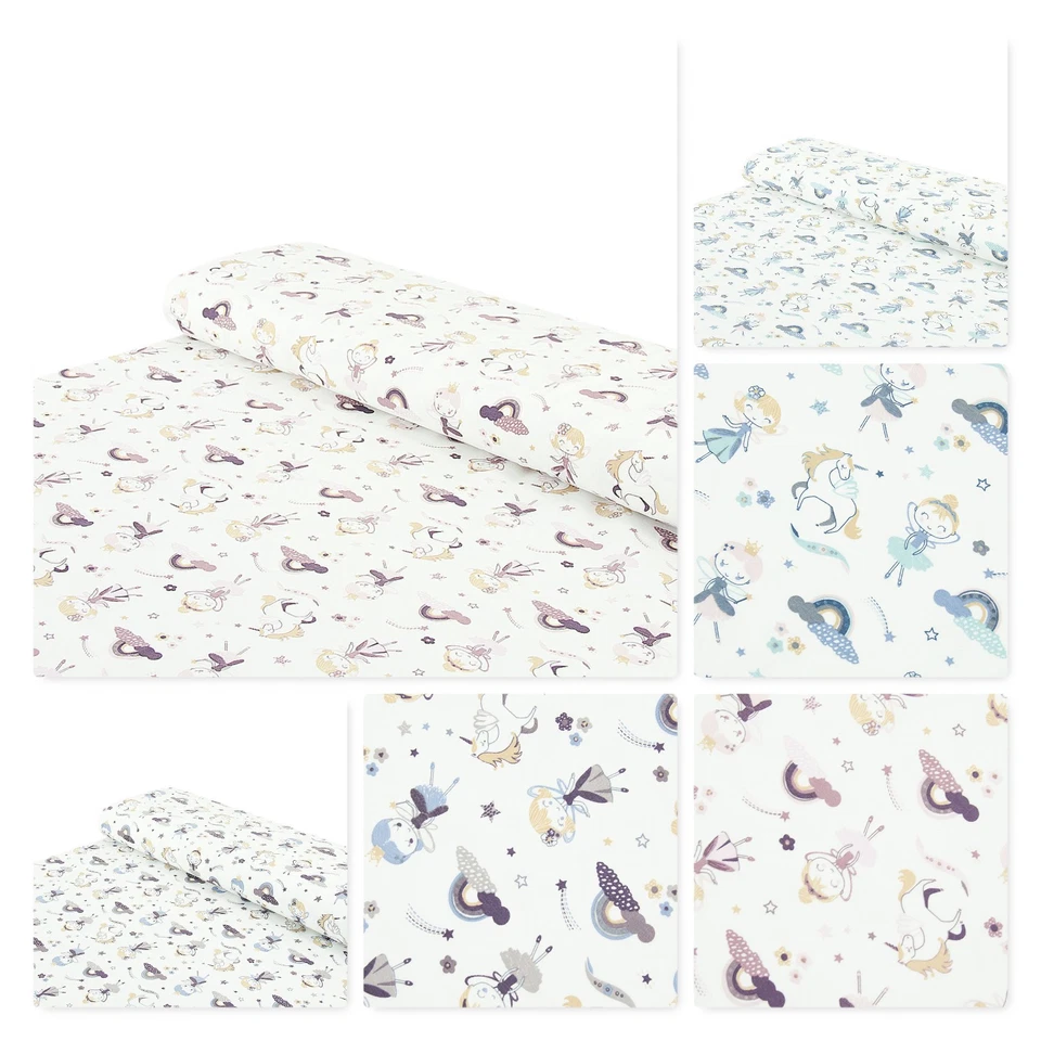 Baumwoll - Jersey Prinzessin blau rosa taupe - Meterware ab 25 x 145 cm - Nähen - Bild 1 von 1