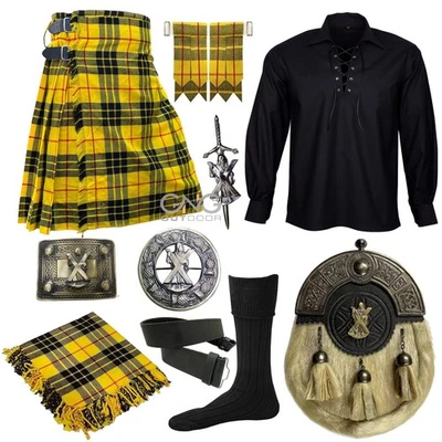 Conjunto de falda escocesa de 10 piezas para hombre ST Andrew Sporran conjunto de falda escocesa para boda Foto 1 de 4